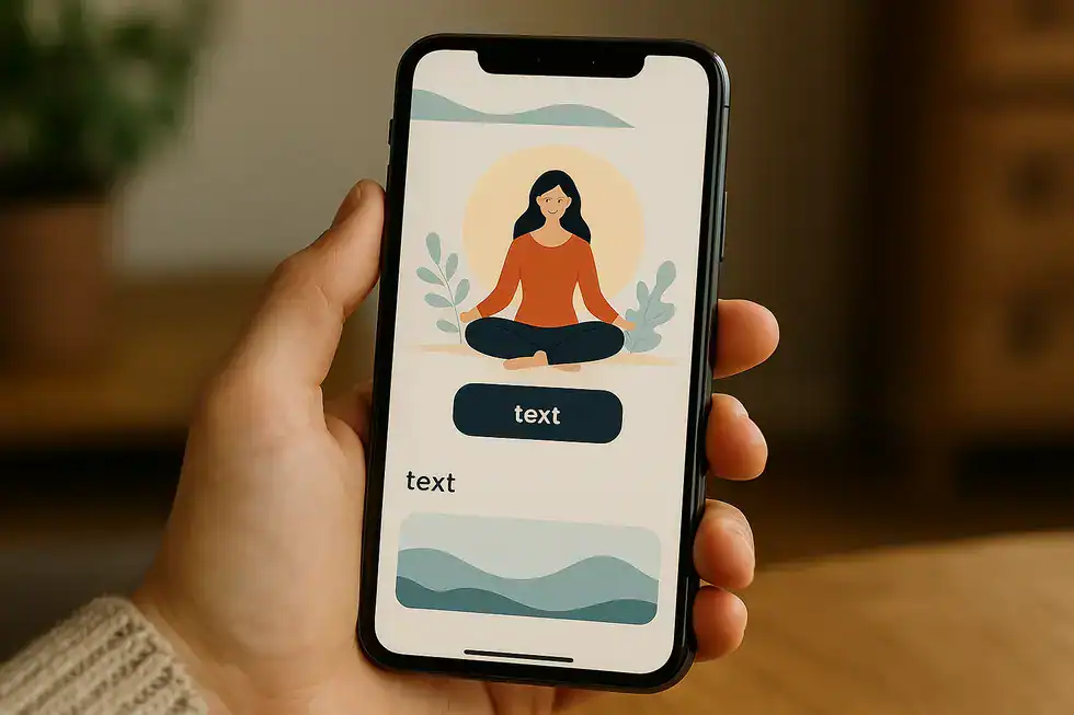 Eine Person praktiziert den Mindful Check-In, um innere Ruhe zu erlangen.