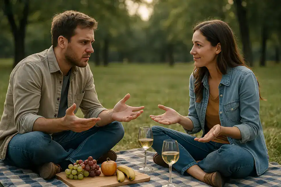 Ein Paar verbindet sich durch emotionalen Austausch und Empathie.