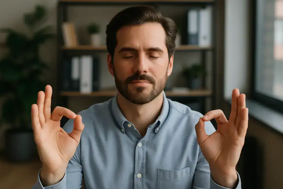 Ein Mensch nutzt nonverbale Körpersprache, um seine Worte zu unterstreichen.