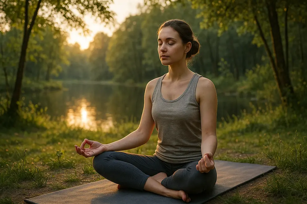 A person practicing mindfulness, symbolizing calmness and improved resilience.